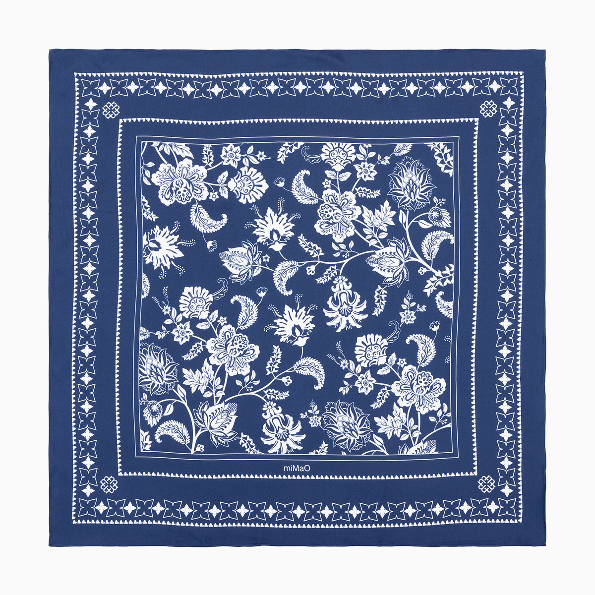PAÑUELO MELODY - Pañuelo 100% seda con estampado en tonos azules