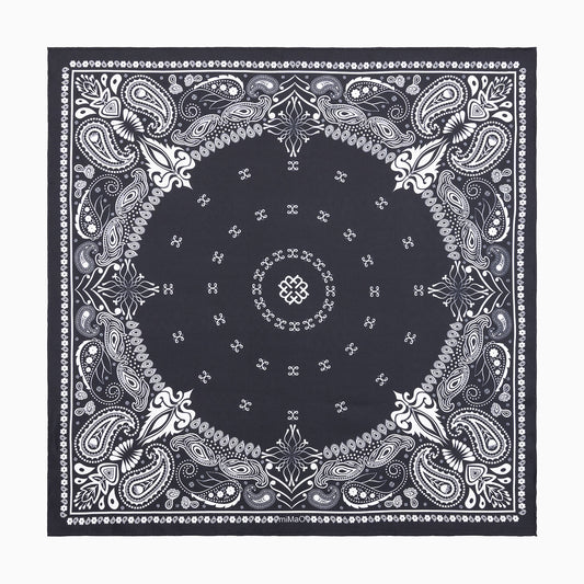 PAÑUELO MANTRA - Pañuelo 100% seca con estampado en tonos negros
