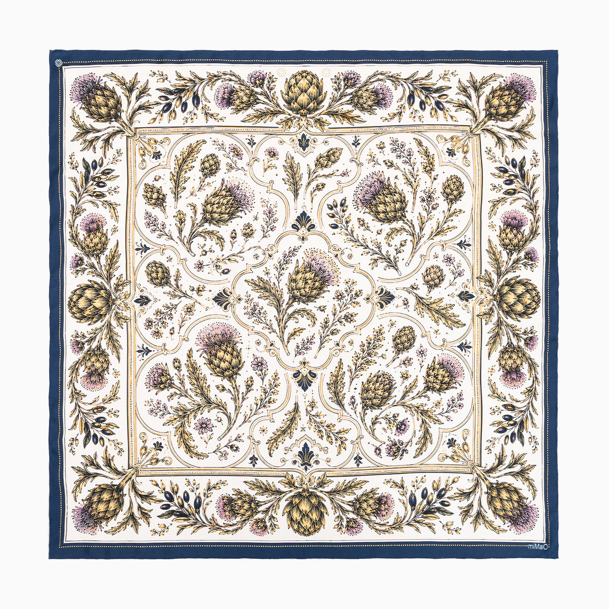 PAÑUELO ARMONÍA - Pañuelo 100% seda con estampado de alcanthium BEIGE