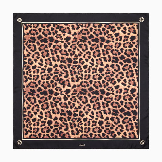 PAÑUELO KENYA - Pañuelo 100% seda con estampado de leopardo