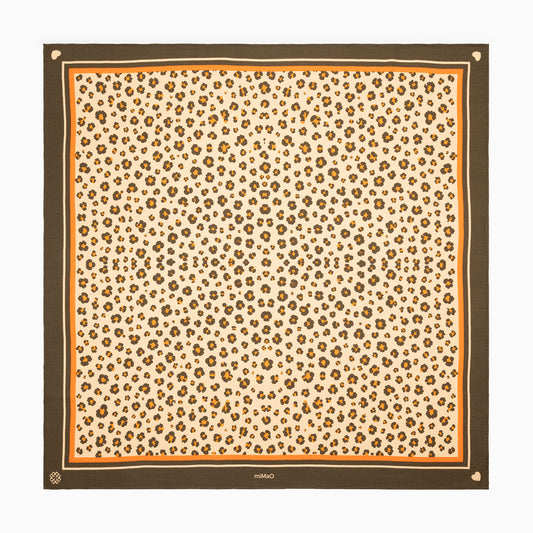 PAÑUELO PAO - Pañuelo de lana y seda con estampado LEOPARDO