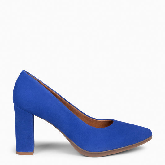 URBAN – Sapatos de salto alto em camurça ELECTRIC BLUE