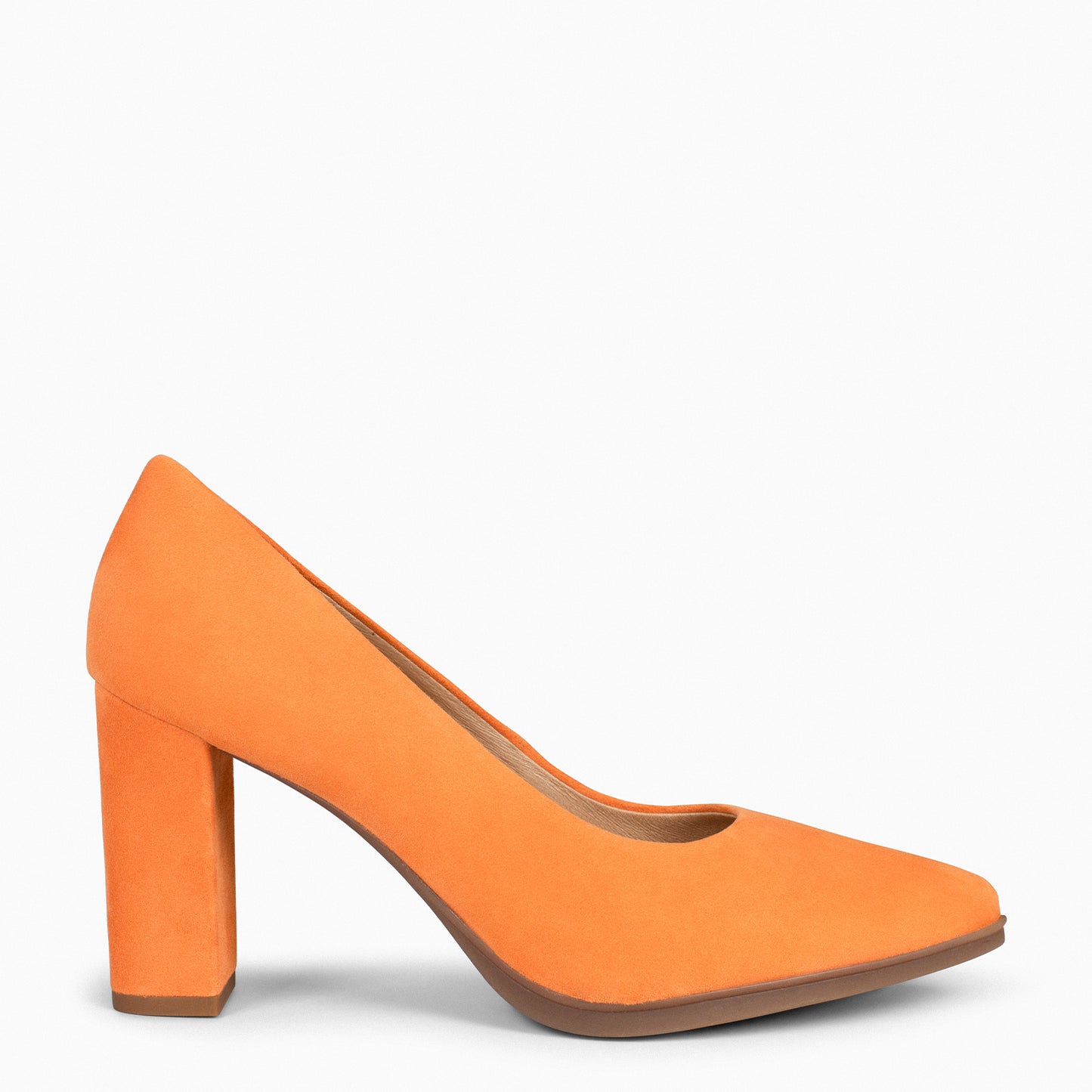 URBAN – Zapatos de tacón alto de ante  NARANJA