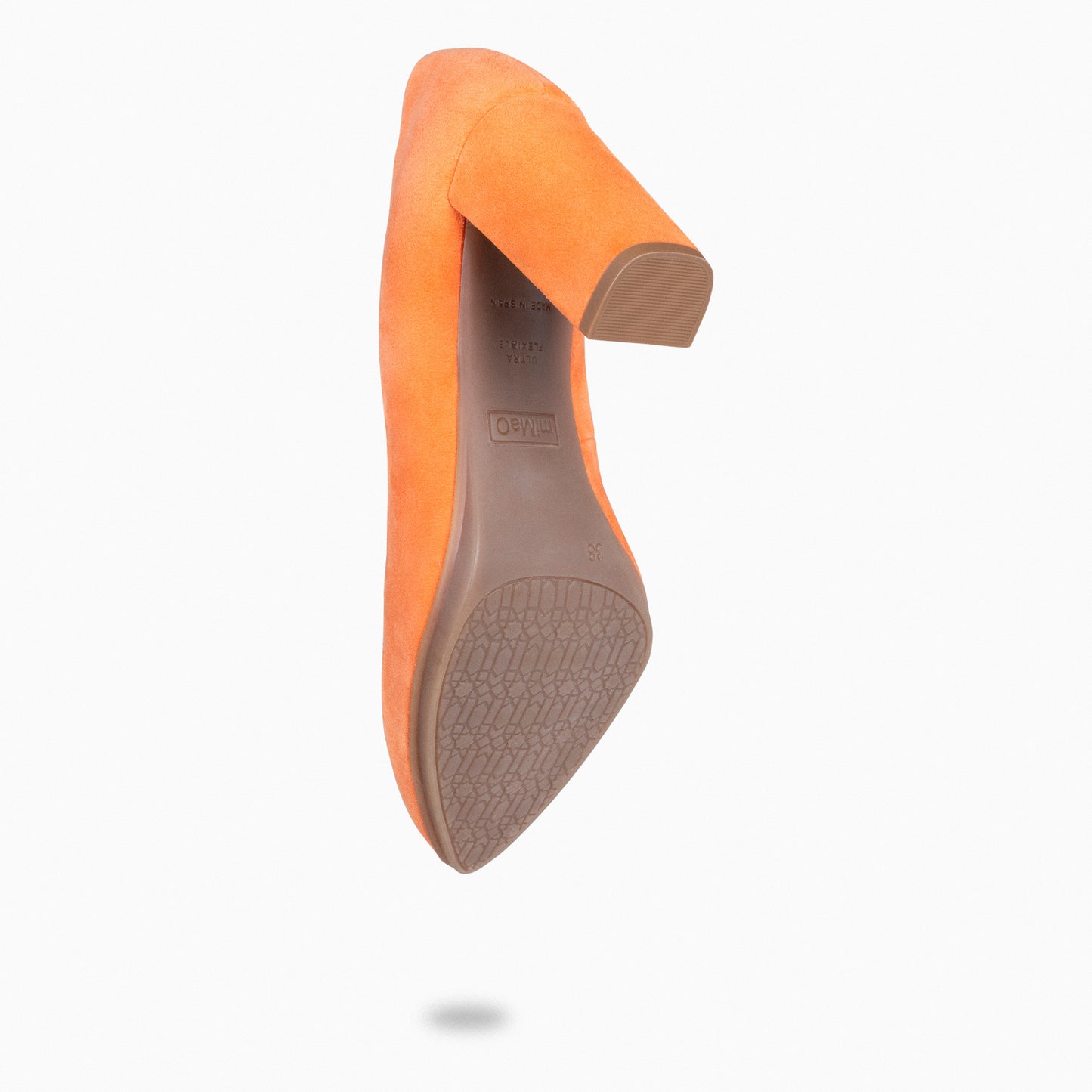 URBAN – Zapatos de tacón alto de ante NARANJA