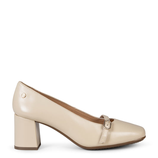 ELISA - Zapato de salón con tacón ancho BEIGE