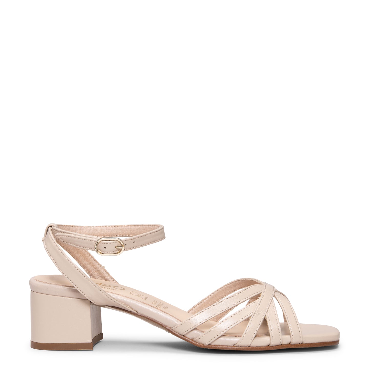 SIRA - Sandalia de tiras de tacón bajo  BEIGE