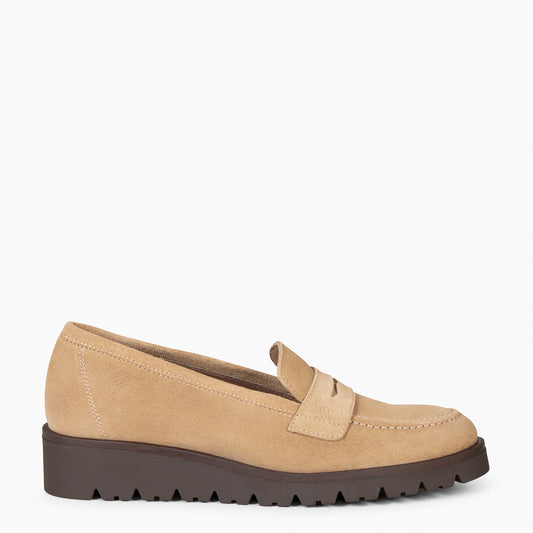 DAFNE - Mocasín con cuña BEIGE