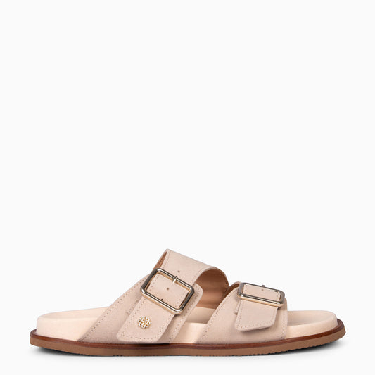 FRIDA - Sandalias tipo pala de ante BEIGE