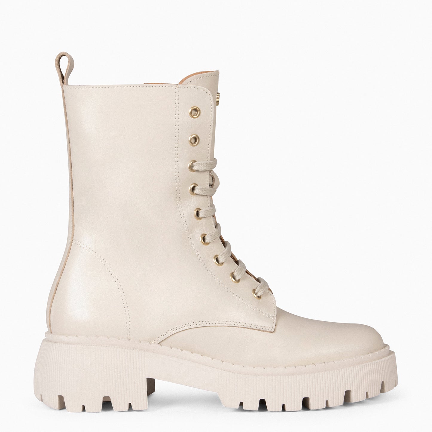 HALEN - Botas militares plataforma track BEIGE