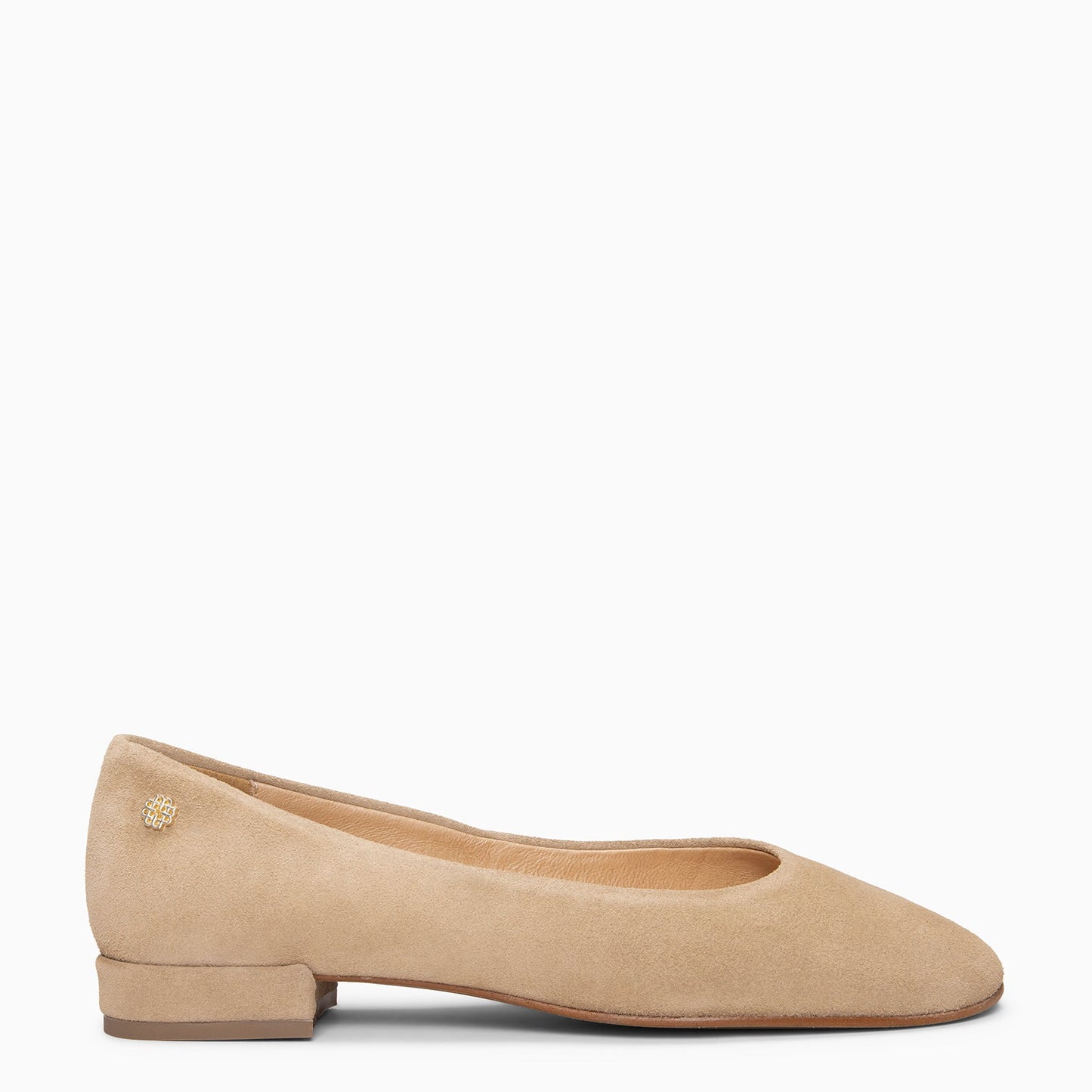 CHLOE - Bailarinas de ante con puntera redonda BEIGE