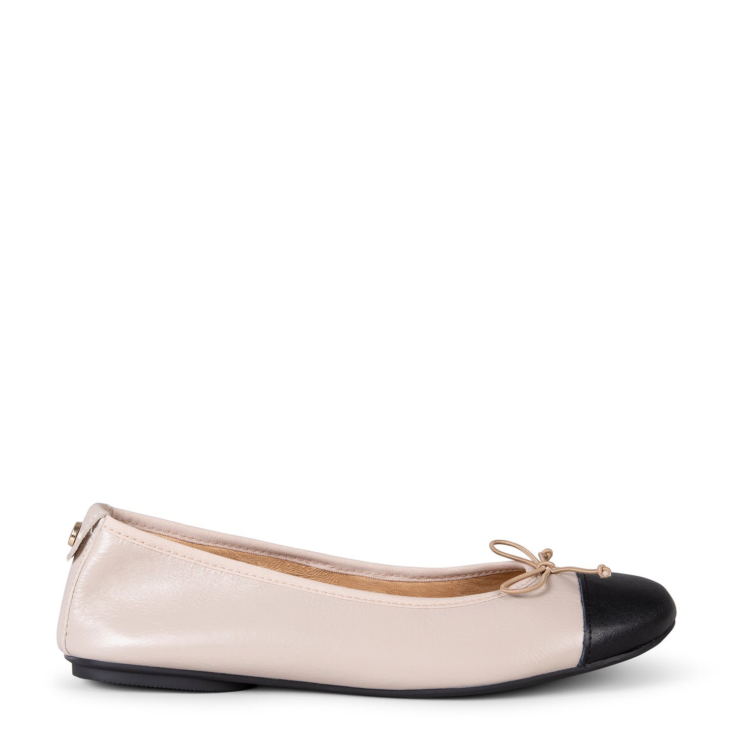 MARILYN – Bailarina bicolor ESTILO BAREFOOT BEIGE NEGRO