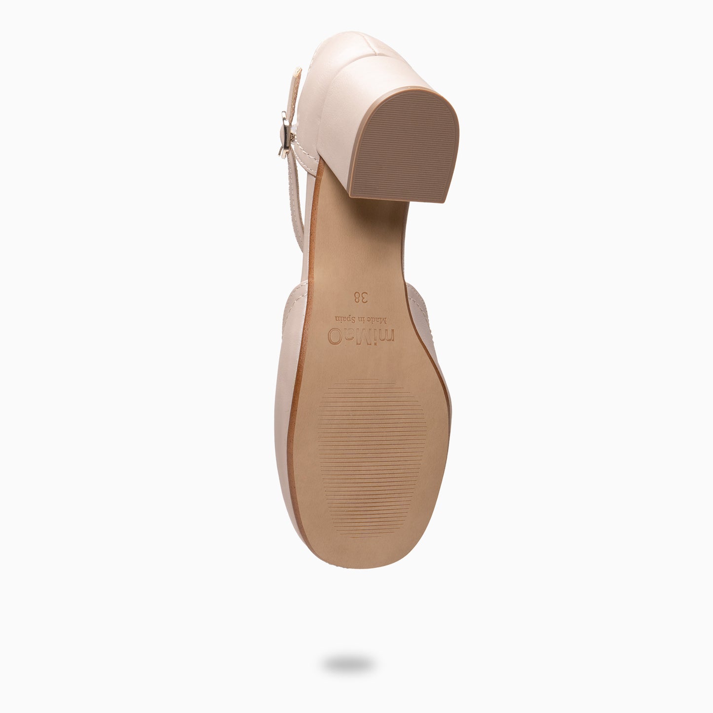 RIO - Tacones de Cuero con Correa al Tobillo BEIGE