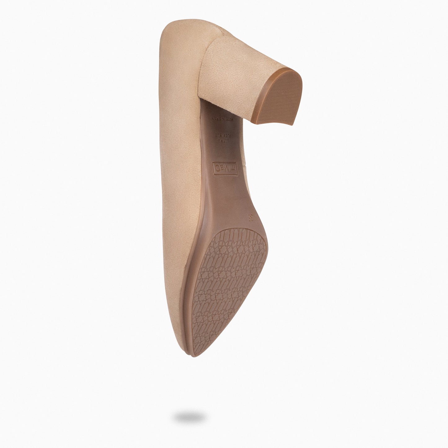 URBAN S – Zapatos de tacón medio de ante  BEIGE