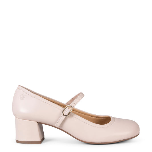 ROSALIA - Merceditas de tacón ancho de Piel  BEIGE