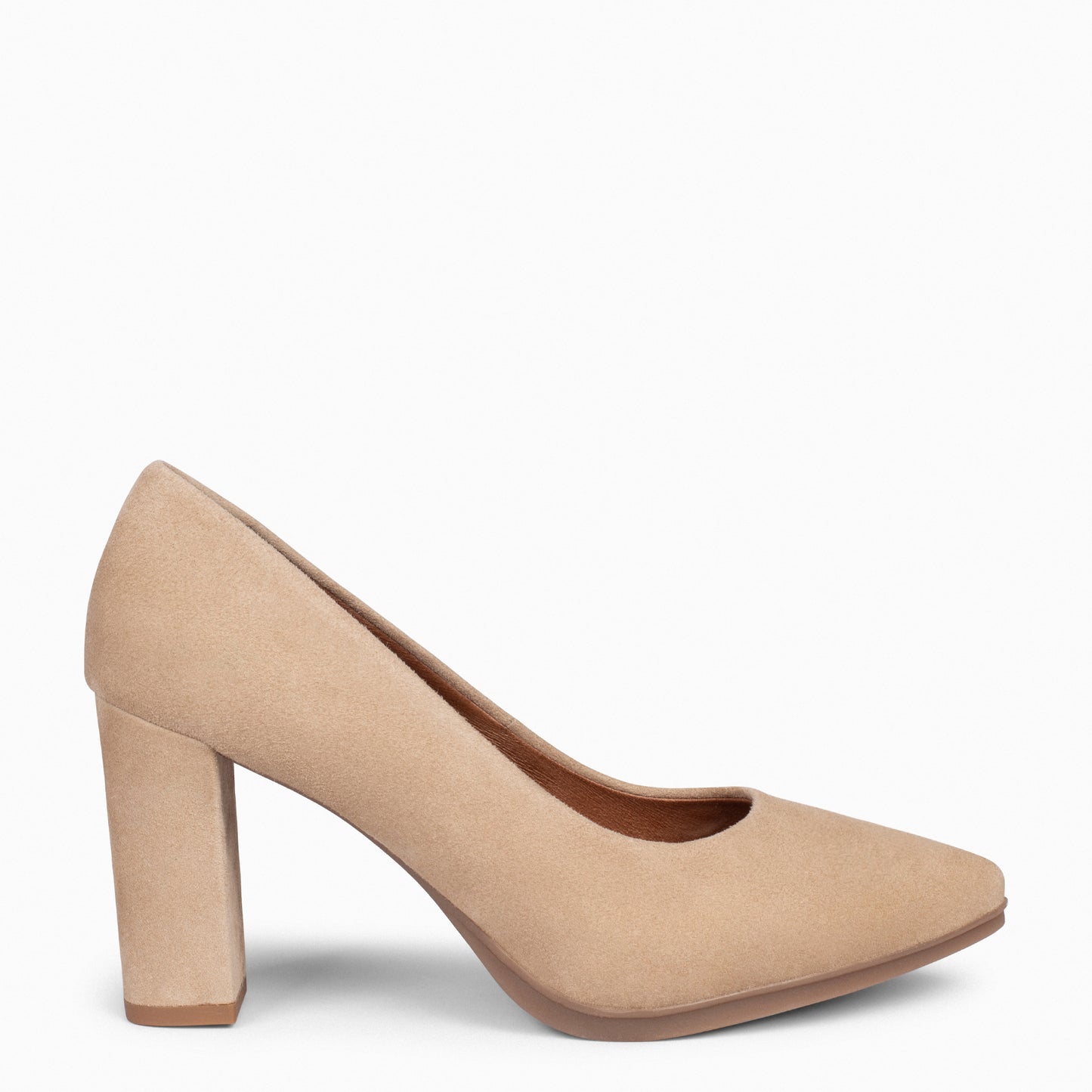 URBAN – Chaussures à talons en daim BEIGE