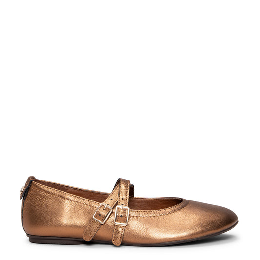 AMAPOLA - BAILARINA PLANA BARESOFT BRONCE