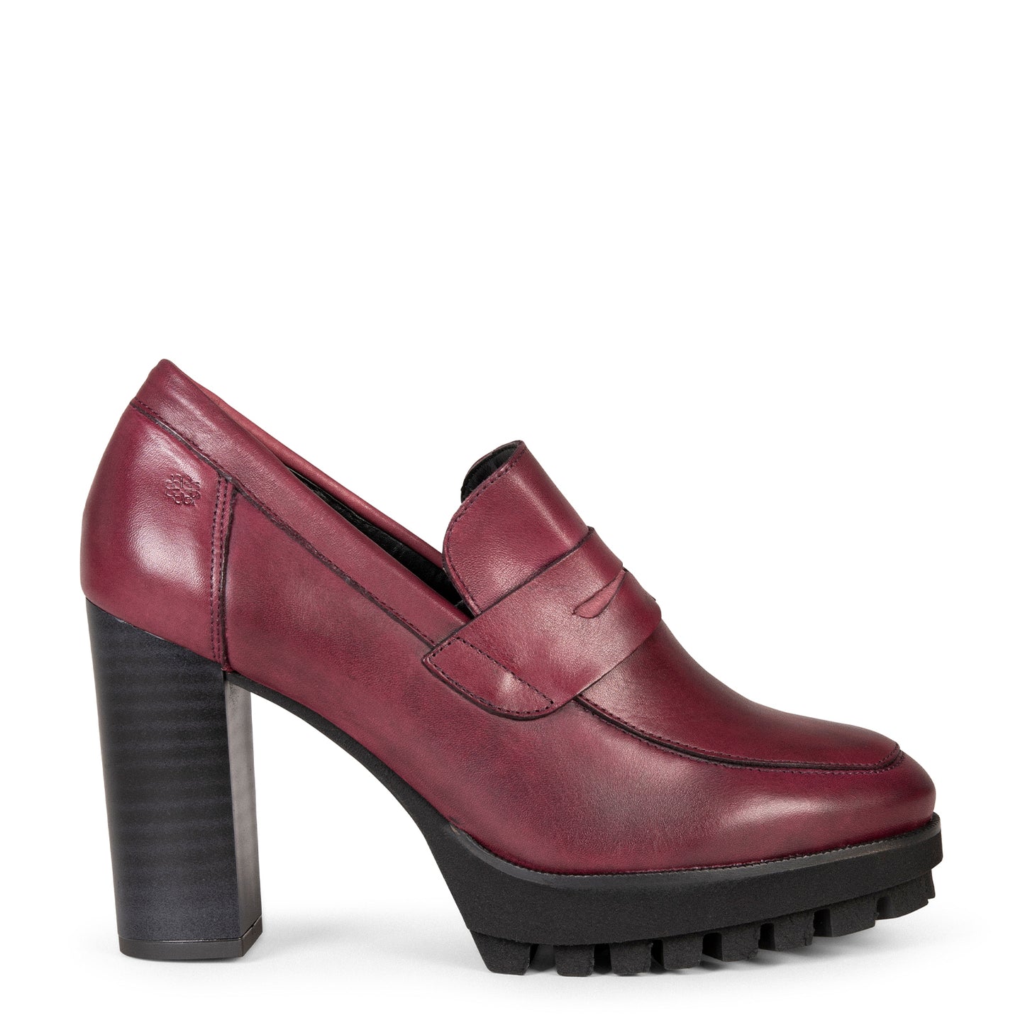 TREND – Mocasín con tacón y plataforma  BURDEOS