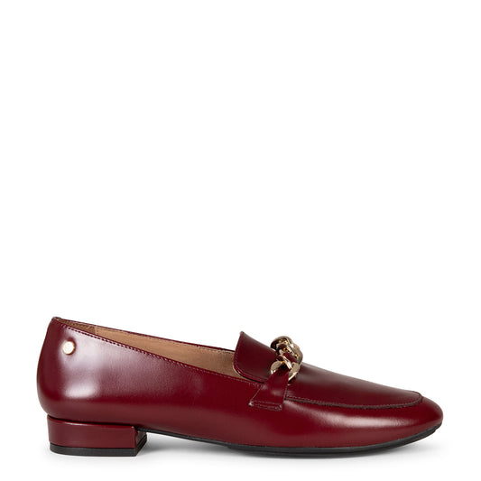 CHAIN – Mocasines planos con adorno metalizado BURDEOS