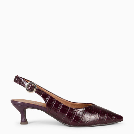 GRETA – Salto tipo slingback BORGONHA