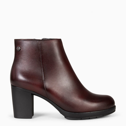 ZAGREB - Bottines en cuir BORDEAUX