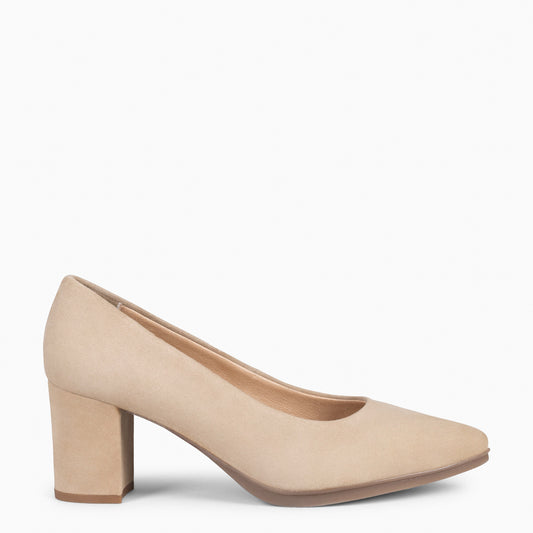 URBAN S - Chaussures à Talons Moyens en Daim BEIGE