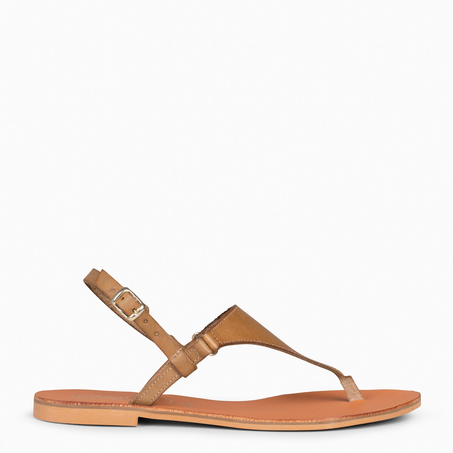 GAZANIA - Sandales esclave pour femme avec boucle CAMEL 