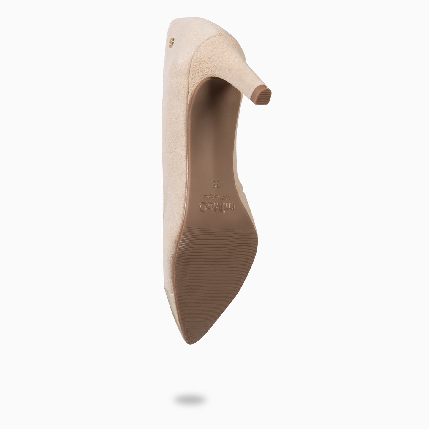 LILLY S – Zapato de tacón con puntera bicolor CAMEL ORO