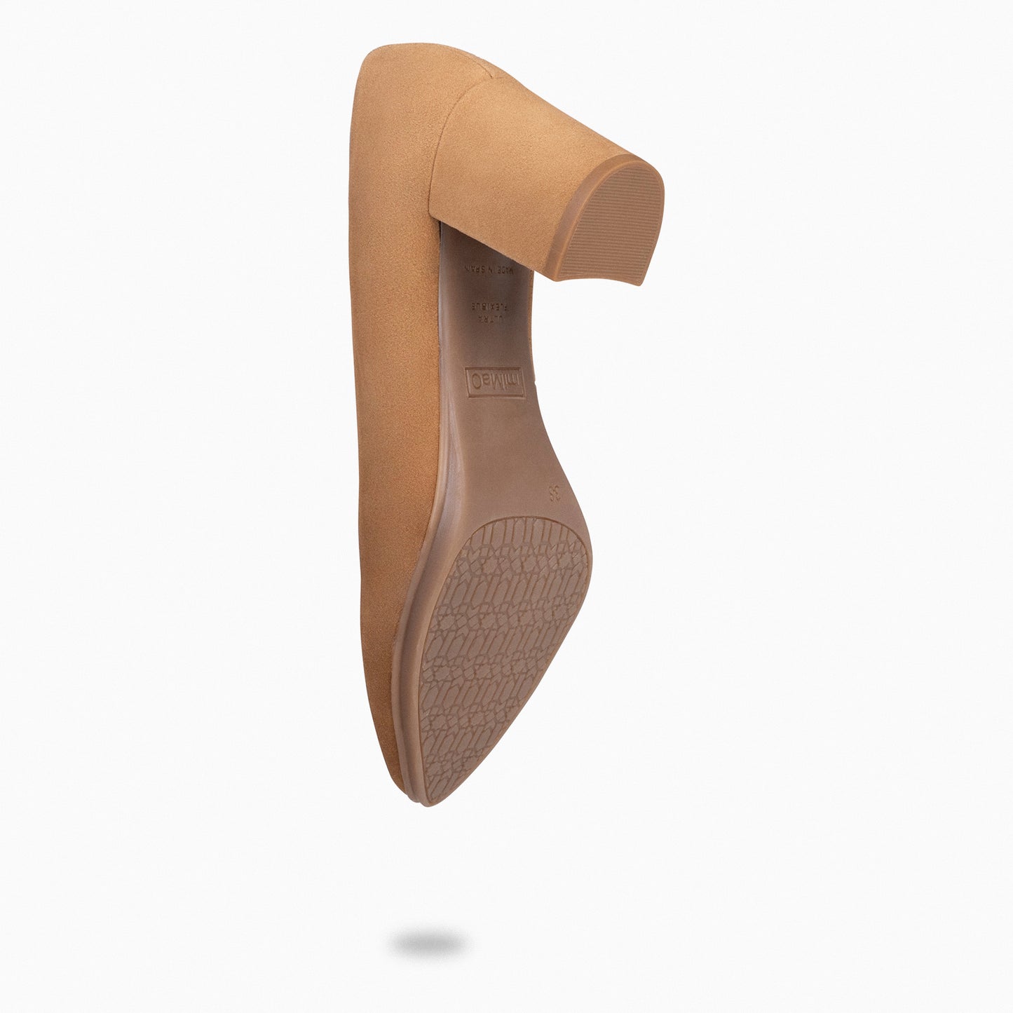 URBAN S - Zapatos de tacón medio de ante en CAMEL