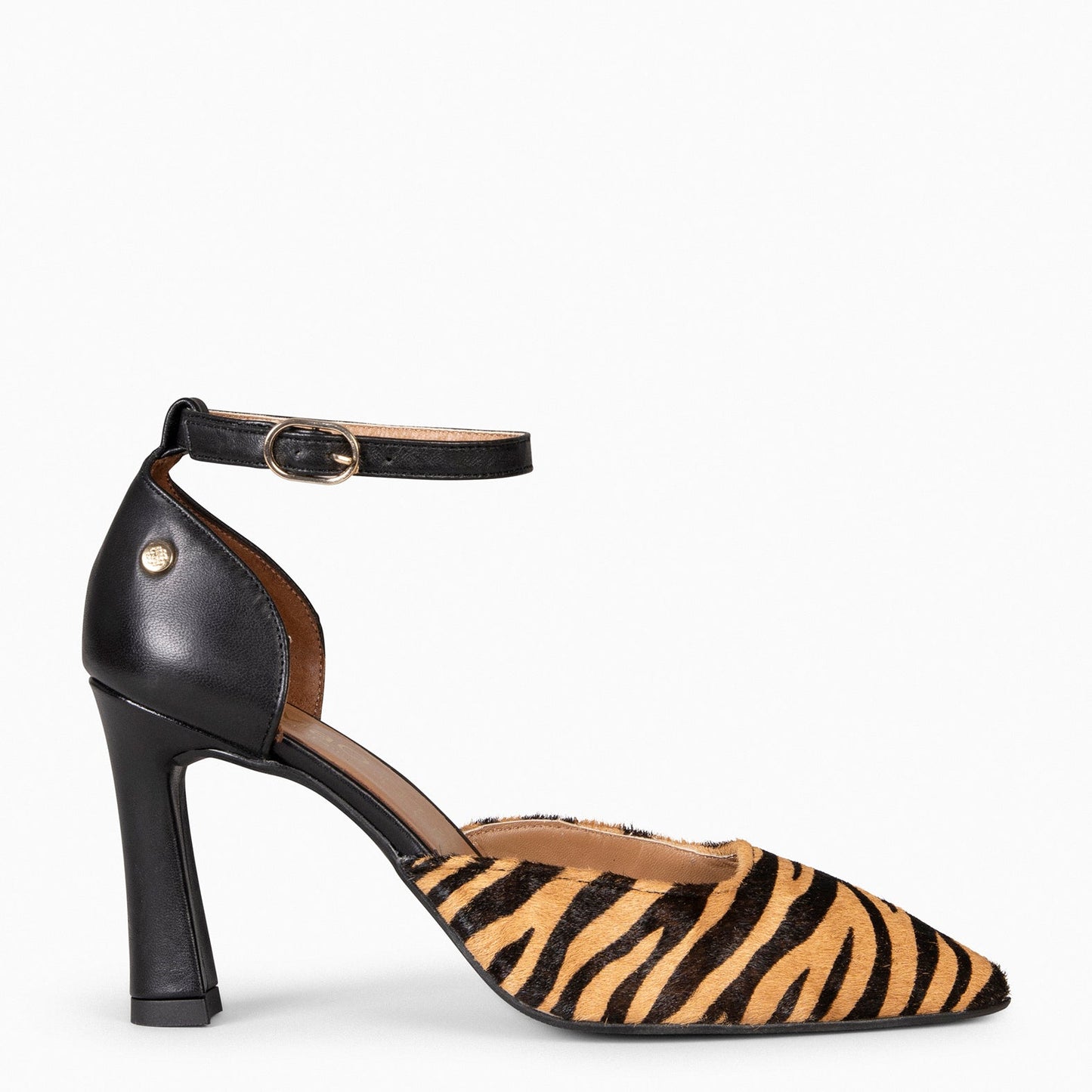 AINHOA - Zapato de tacón punta fina CEBRA