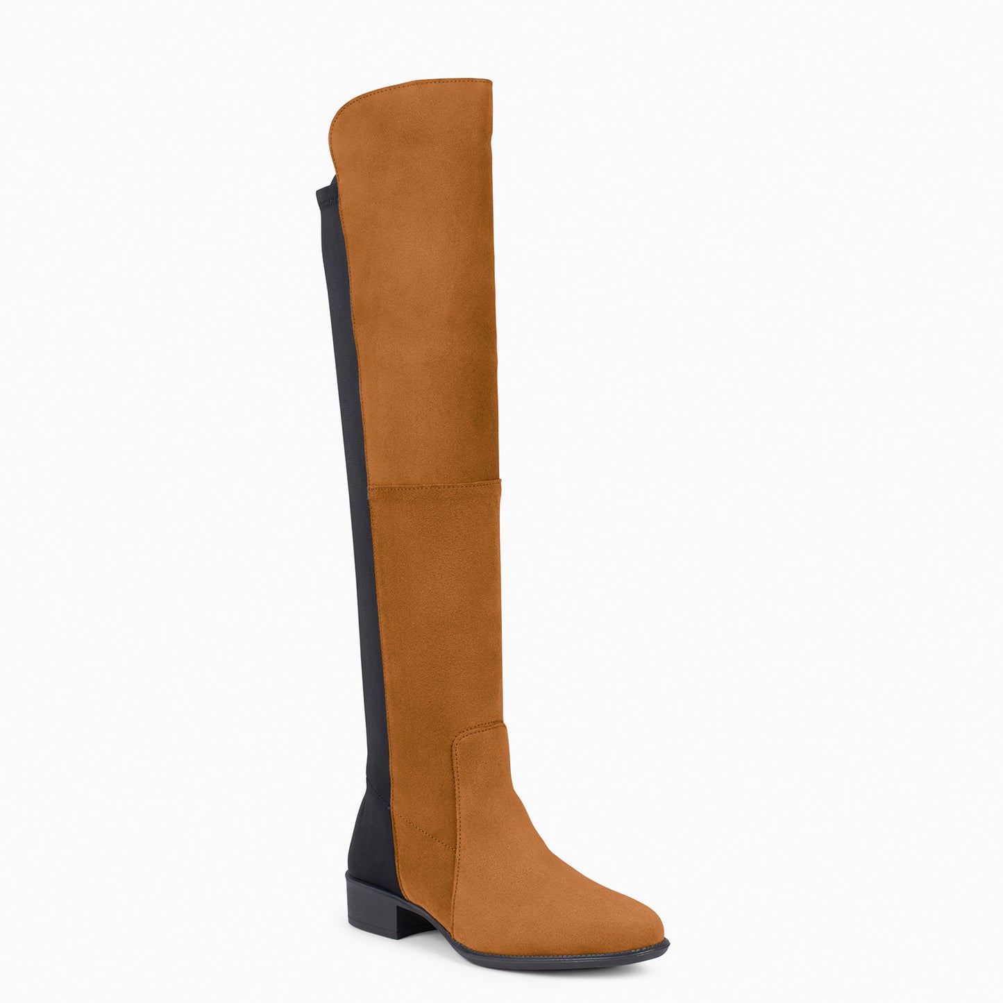 ELASTIC – Botte montante à talon bas CAMEL