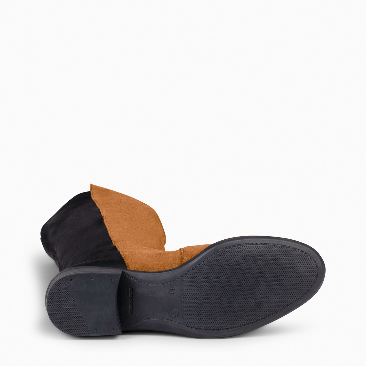 ELASTIC – Botte montante à talon bas CAMEL