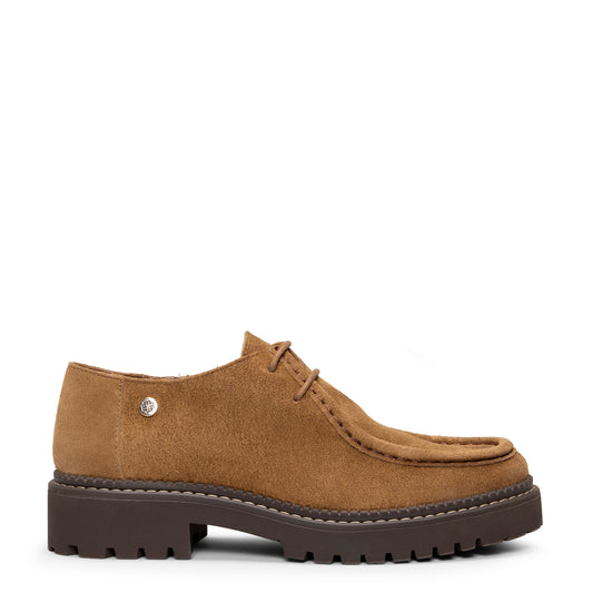 YALE – Mocasin con suela track con cordones CUERO