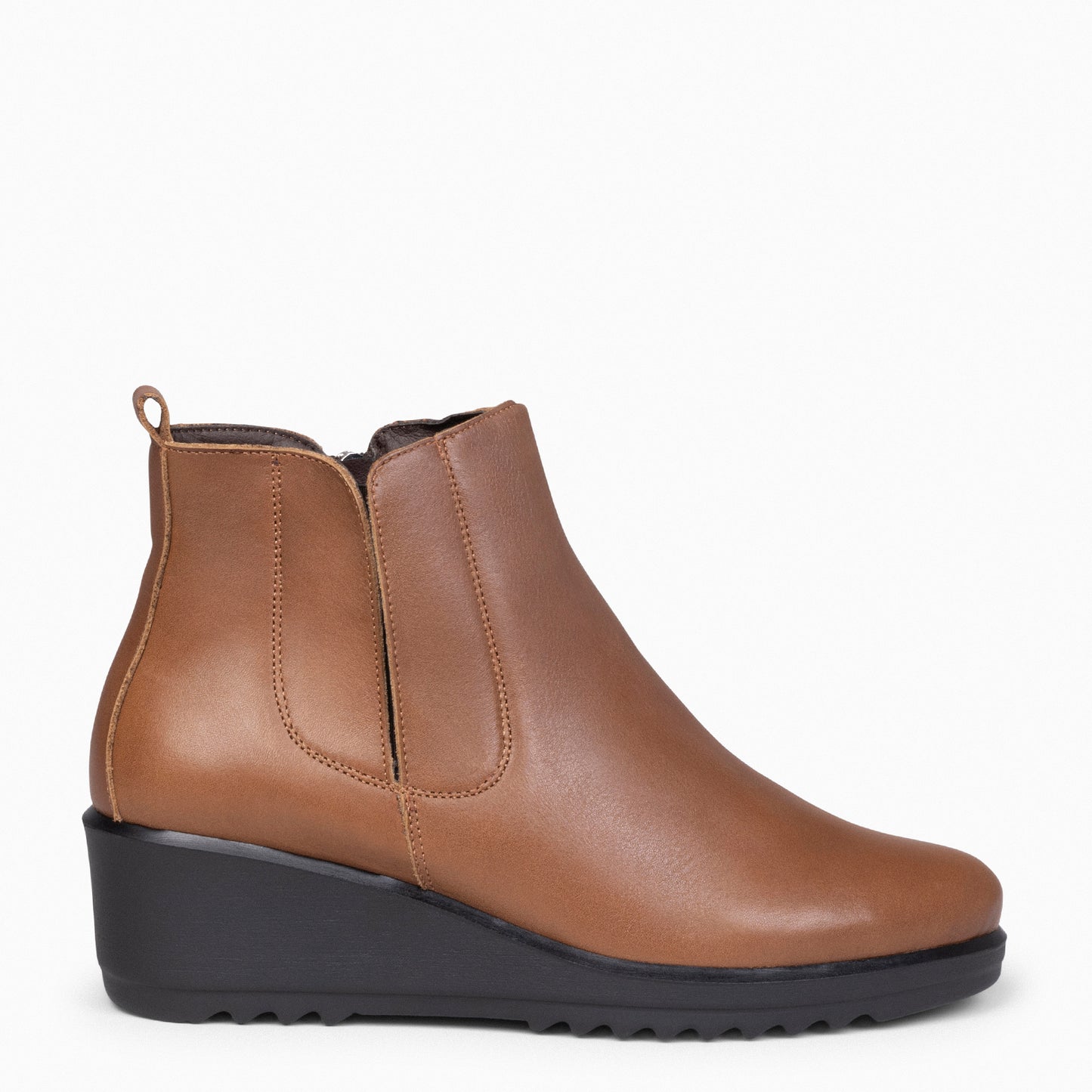 CARLI - Botins femininos com cunha CAMEL