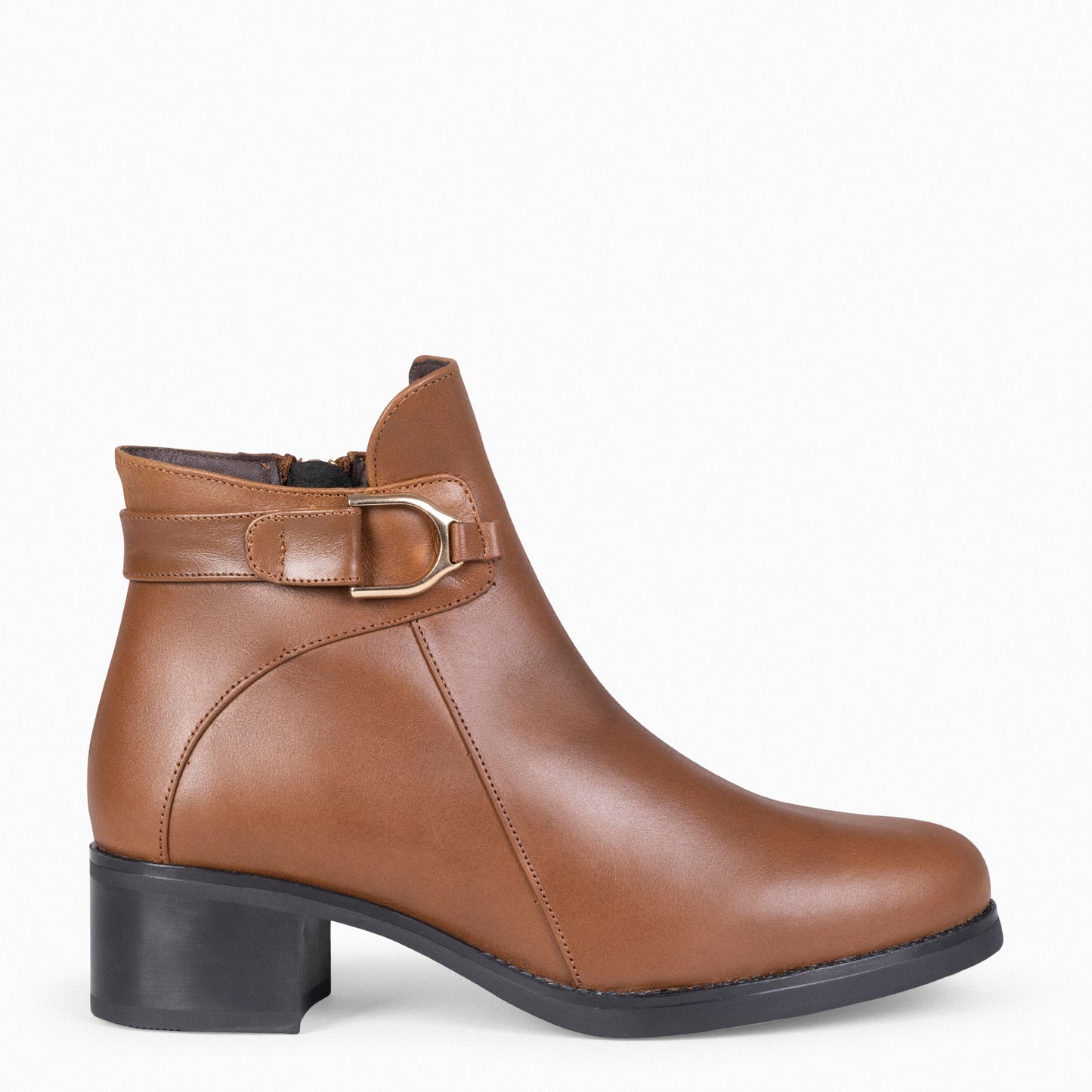 CARDIFF - Botines piel para mujer CAMEL