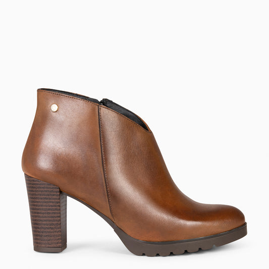 CLASSIC - Bottines pour Femme à talon en CUIR