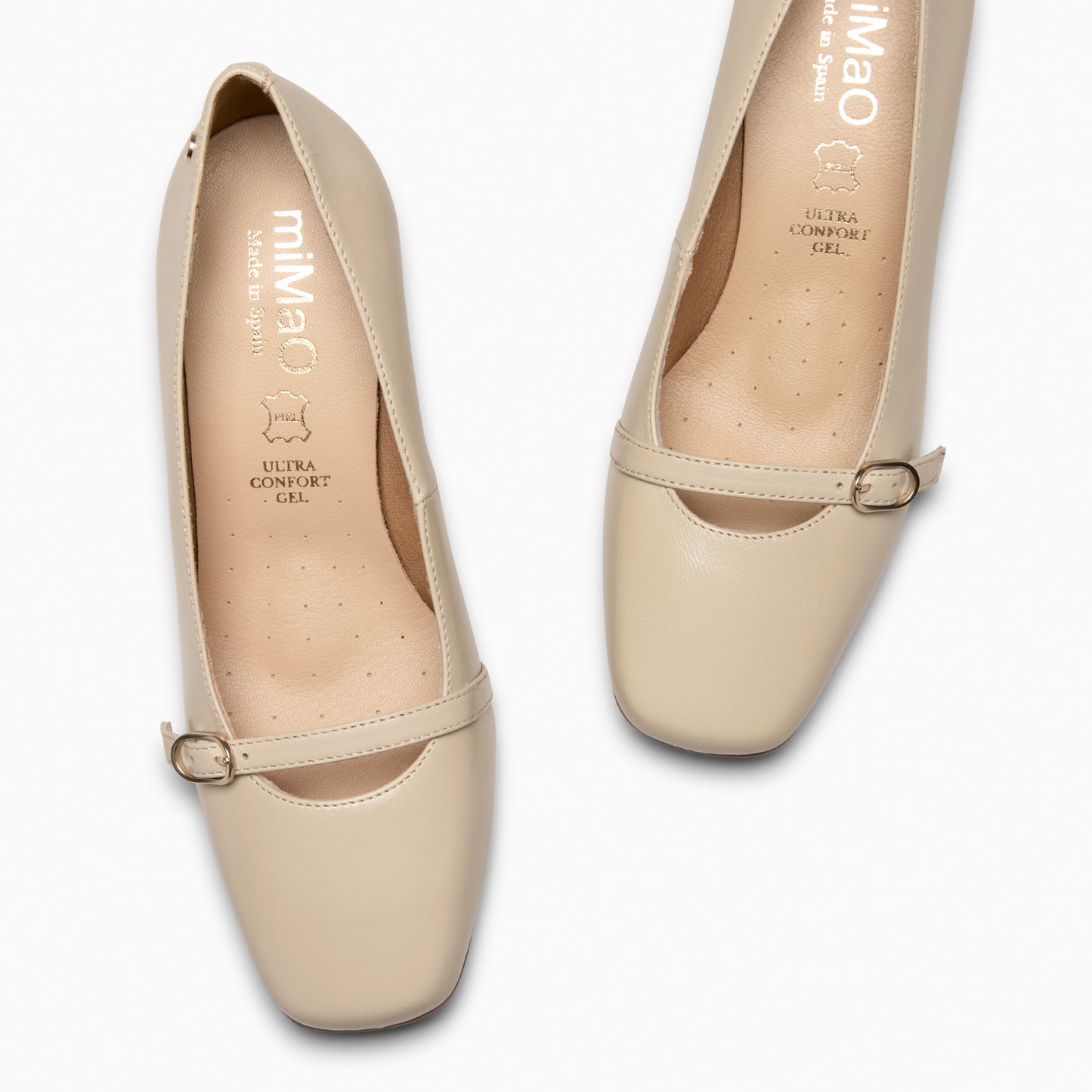 ELISA - Zapato de salón con tacón ancho BEIGE