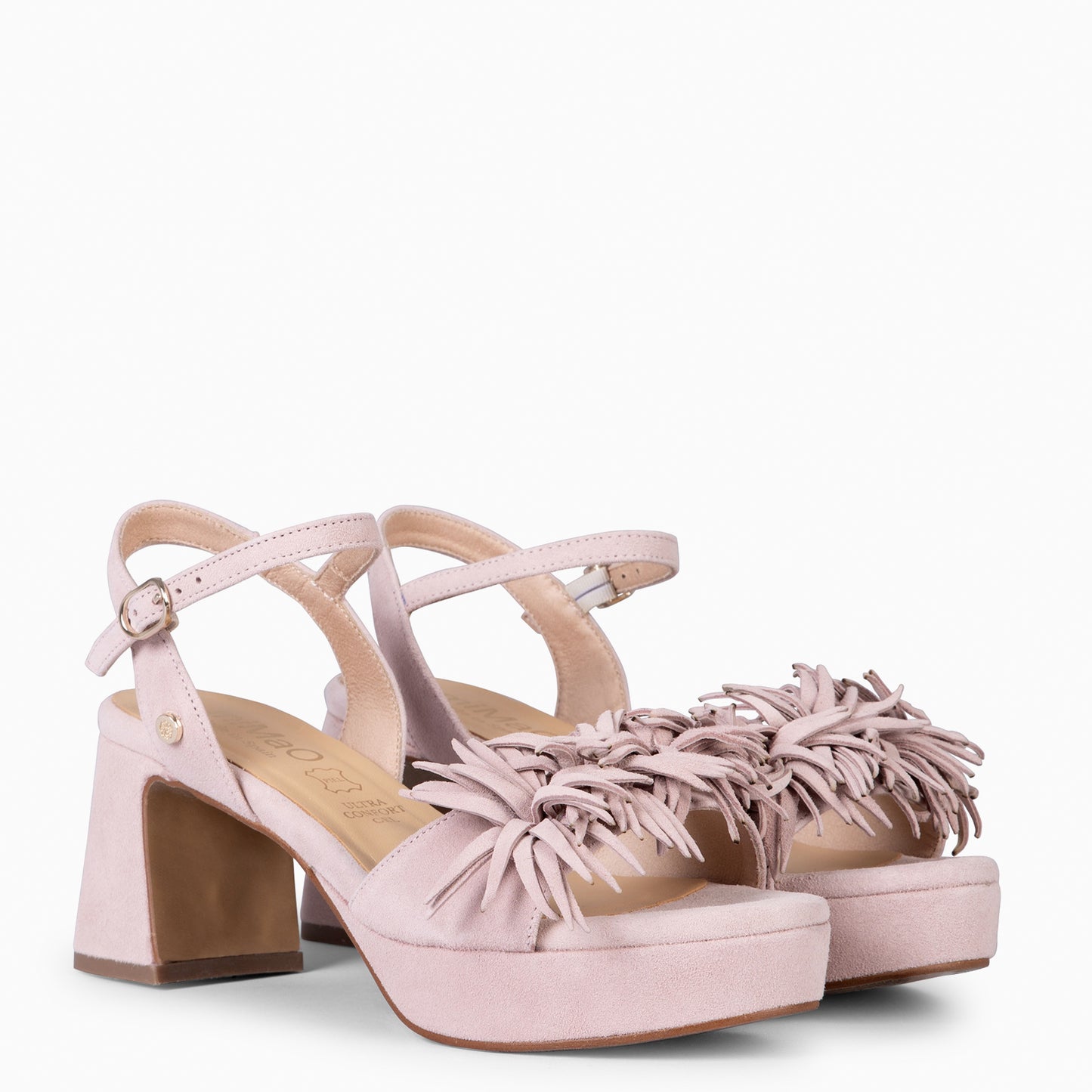 POMPÓN - Sandalias de tacón de vestir NUDE