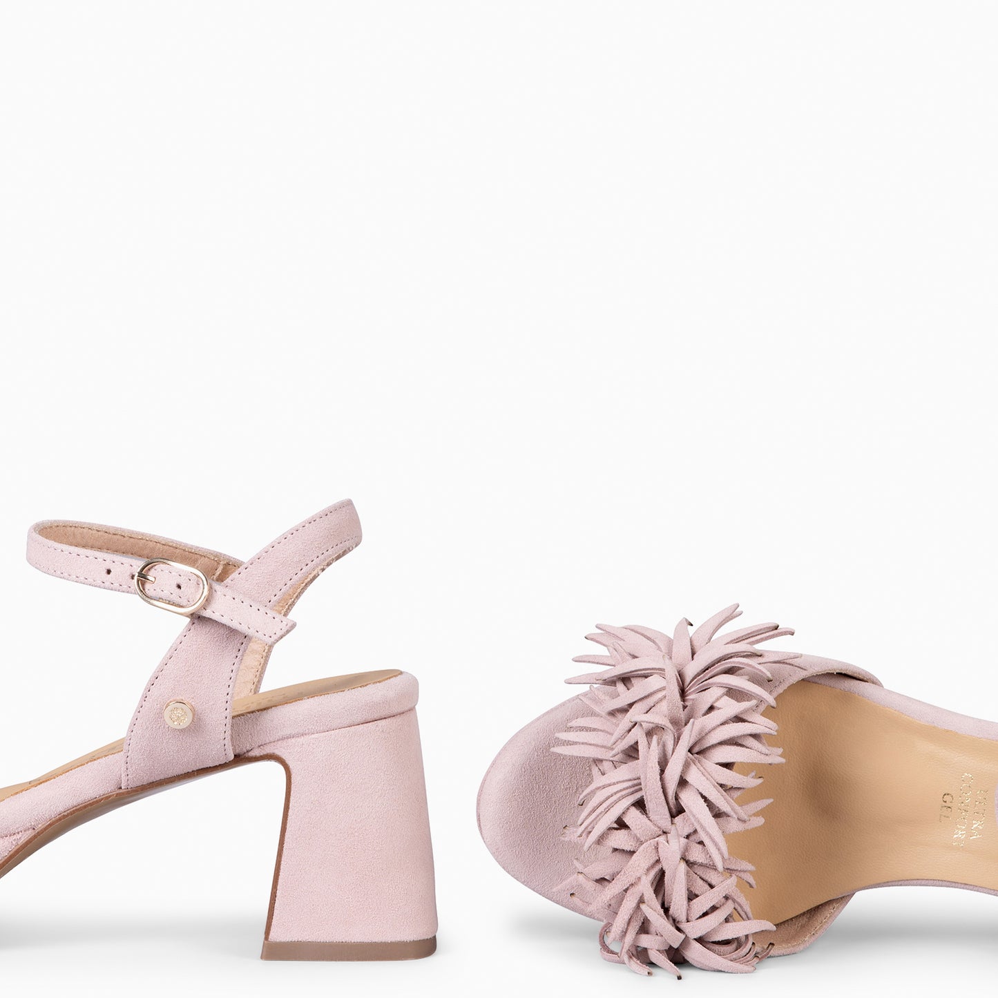 POMPÓN - Sandalias de tacón de vestir NUDE