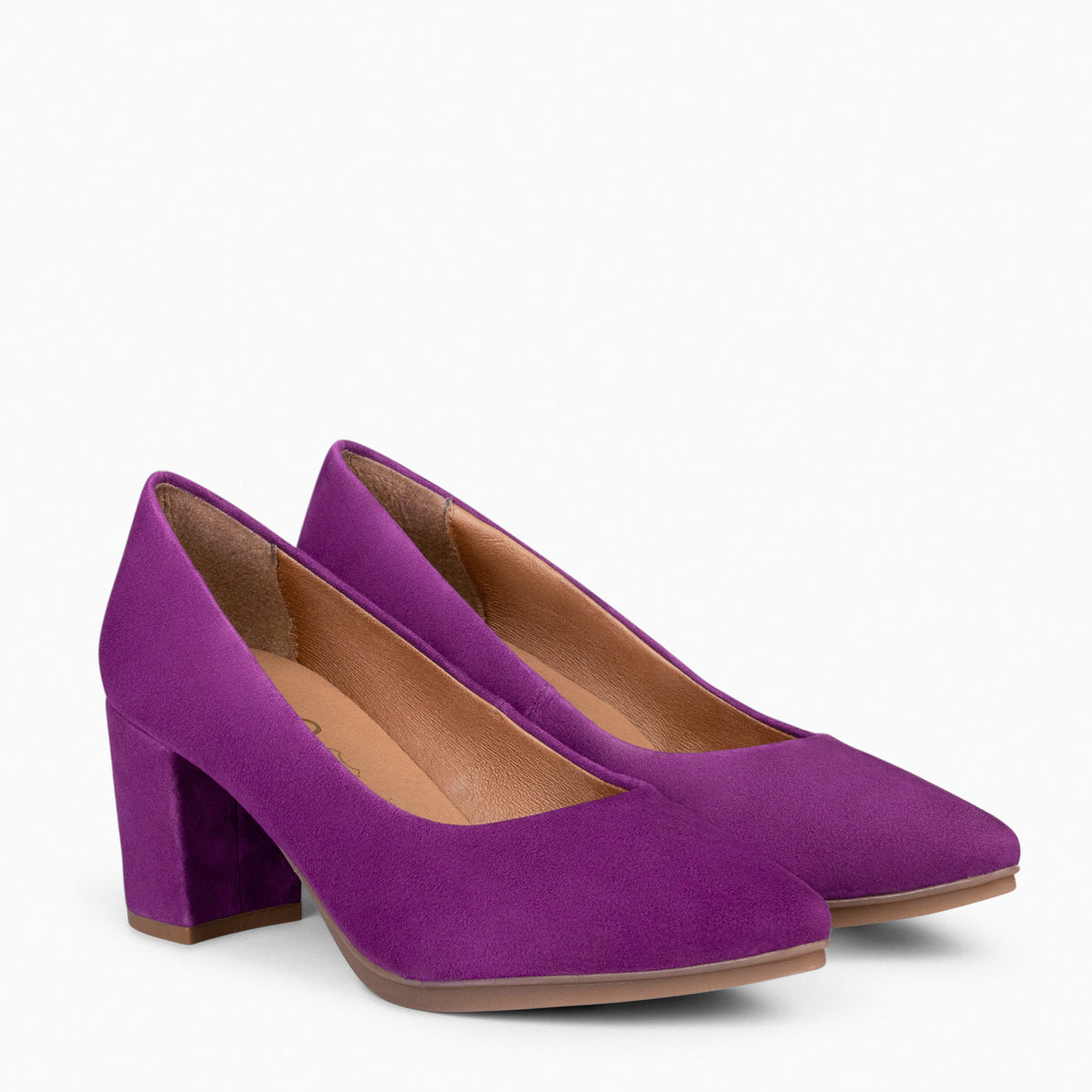 URBAN S – Zapatos de tacón medio de ante MORADO