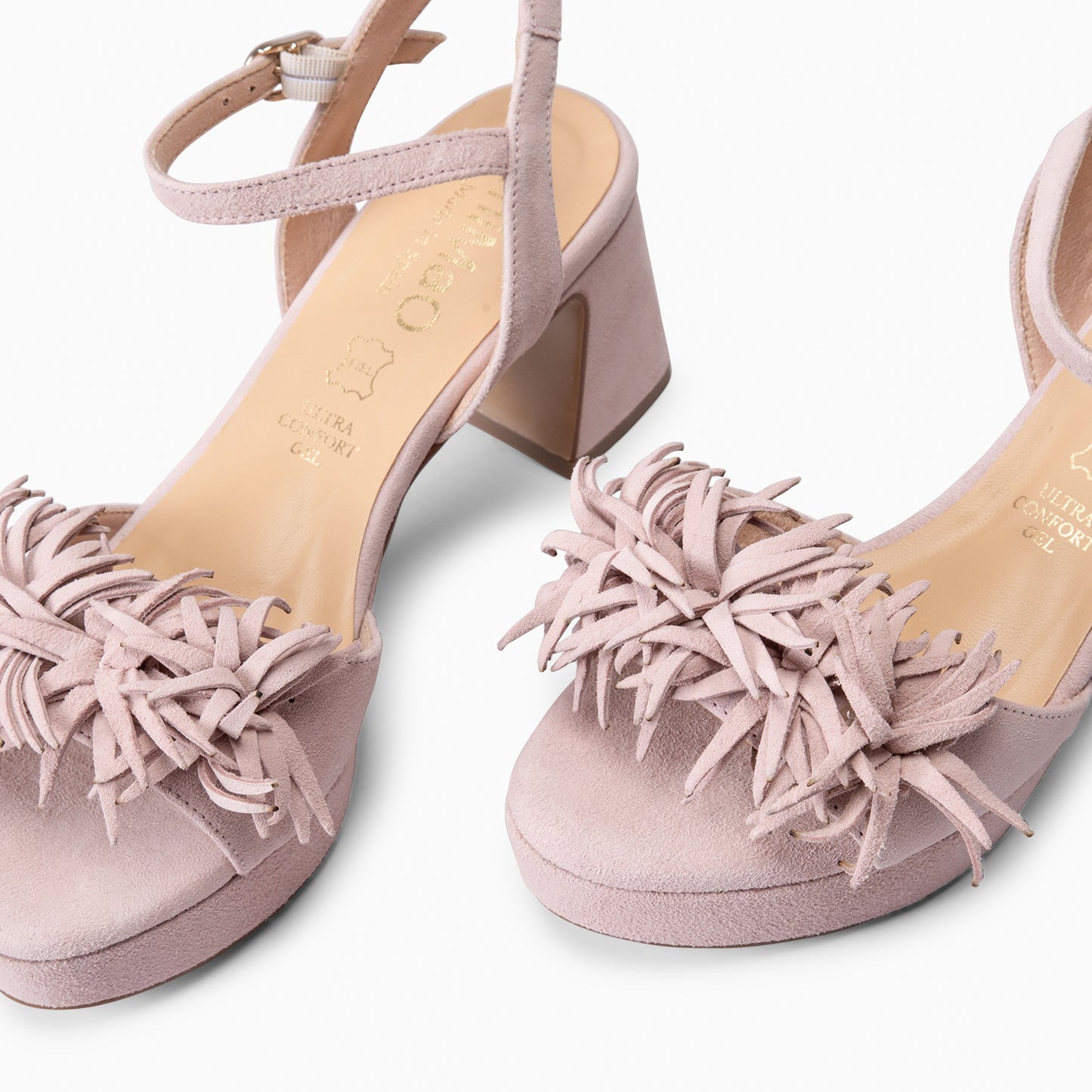 POMPÓN - Sandalias de tacón de vestir NUDE