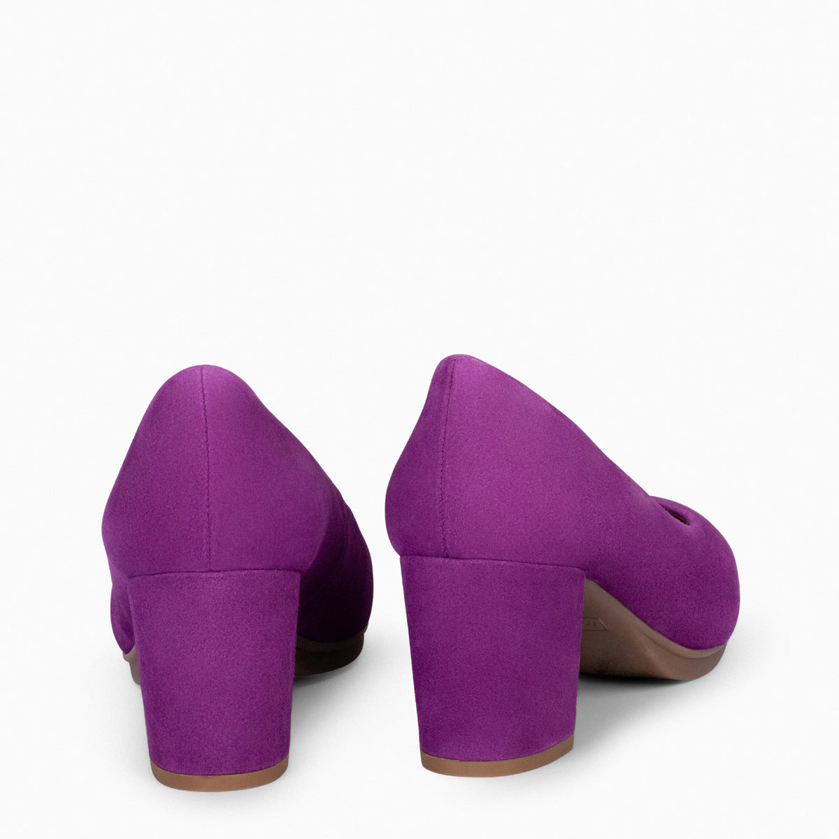 URBAN S – Zapatos de tacón medio de ante MORADO