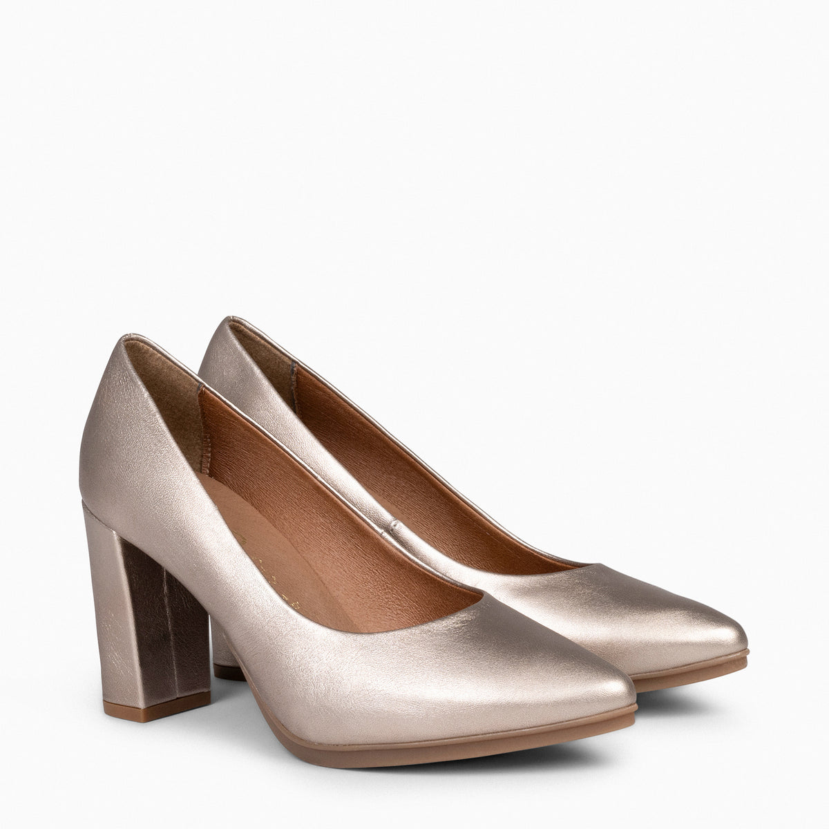 URBAN SPLASH – Zapato de tacón con piel metalizada PLATINO