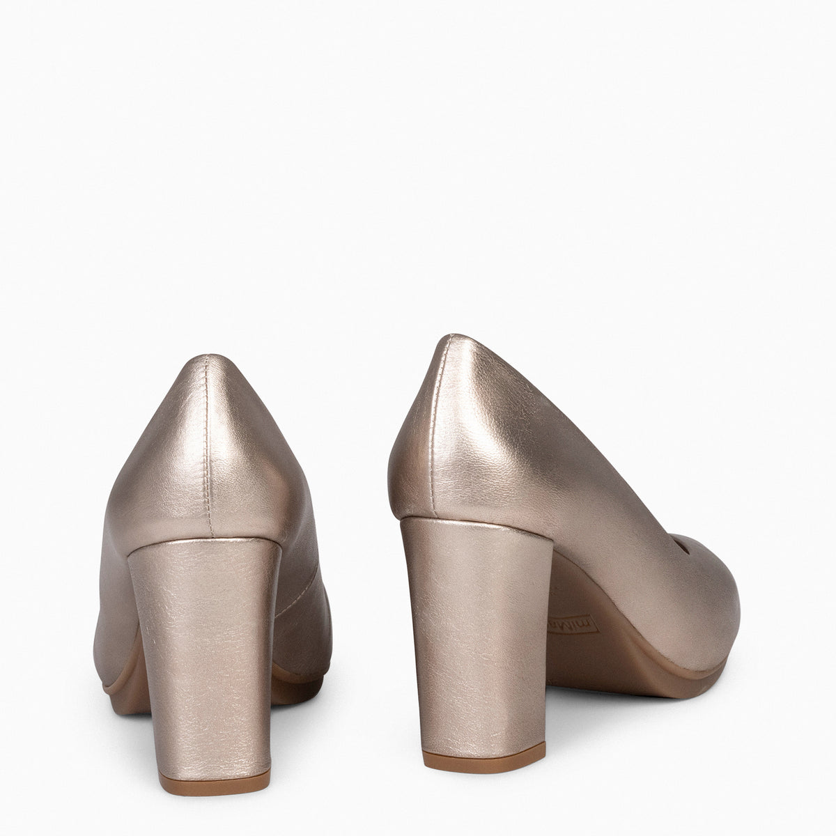 URBAN SPLASH – Zapato de tacón con piel metalizada PLATINO