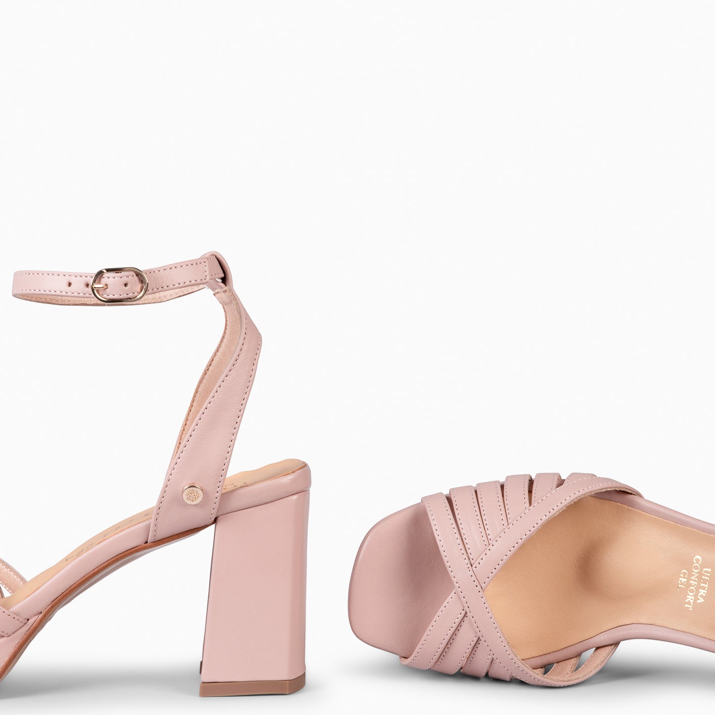 CRISTEL - SANDALIAS ELEGANTES DE TACÓN DE VESTIR NUDE