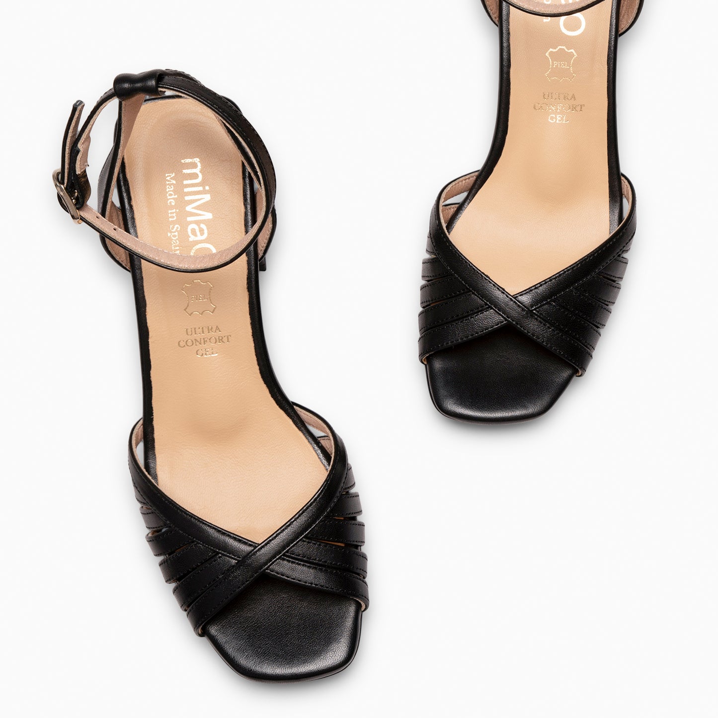 CRISTEL - SANDALIAS ELEGANTES DE TACÓN DE VESTIR  NEGRO