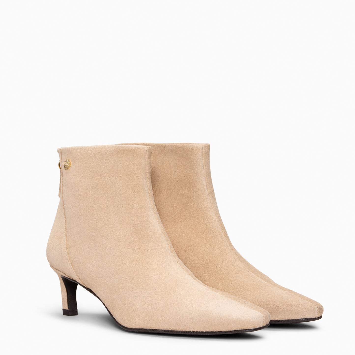LUISA - Botines de tacón kitten con cremallera BEIGE