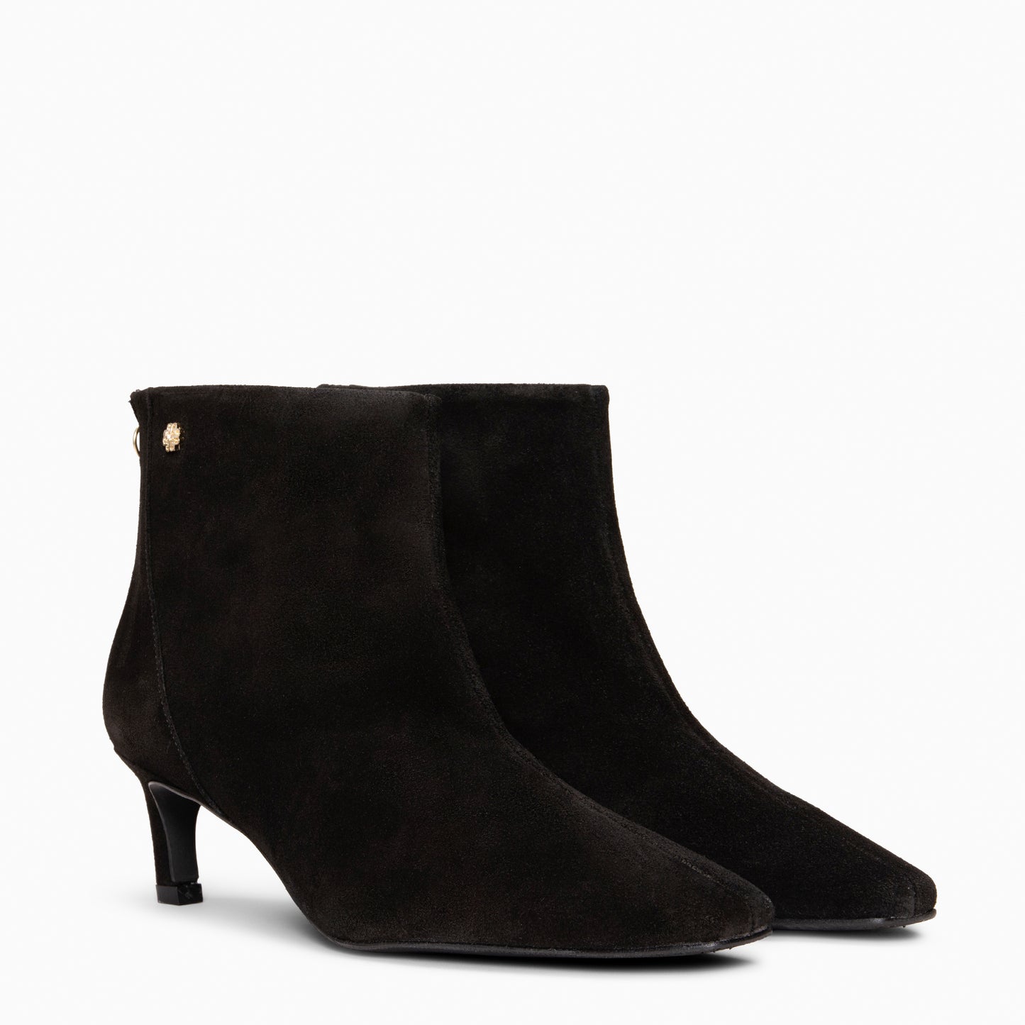 LUISA - Botines de tacón kitten con cremallera NEGRO