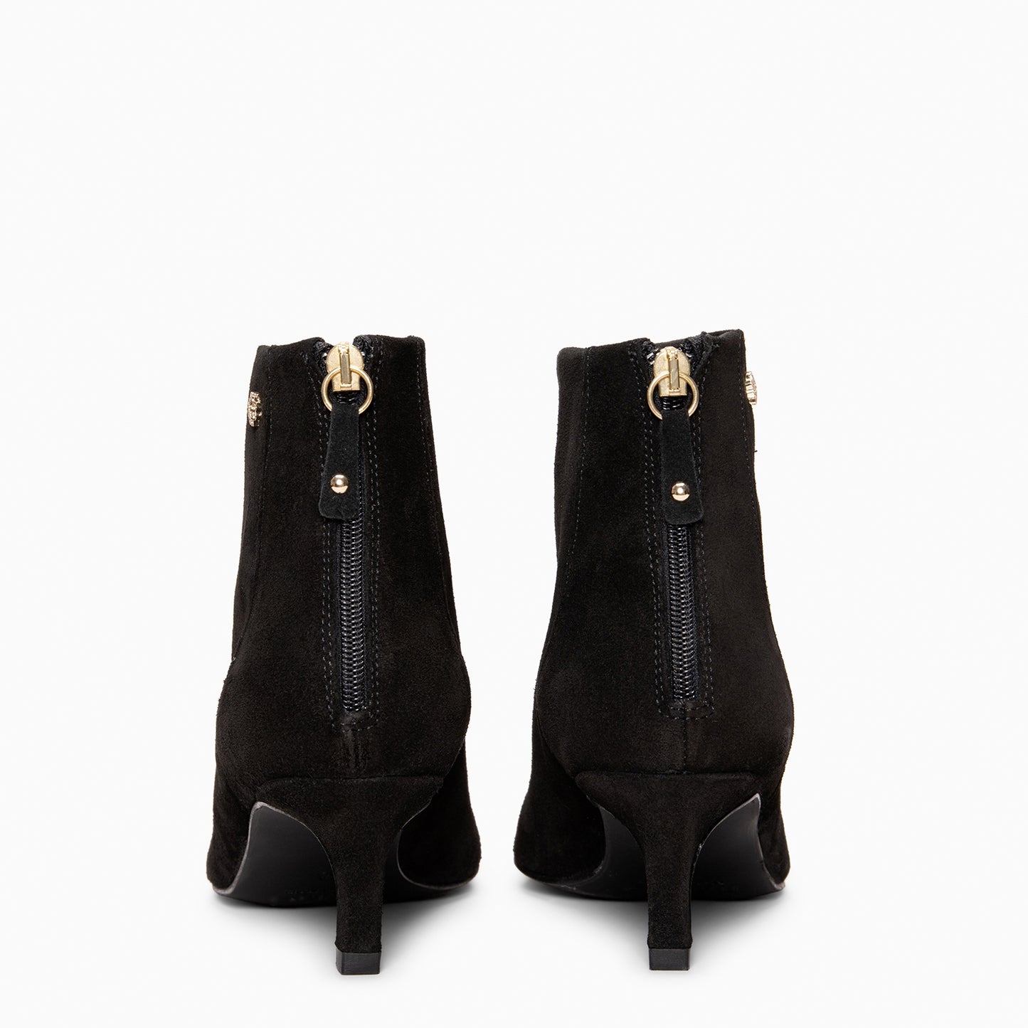 LUISA - Botines de tacón kitten con cremallera NEGRO