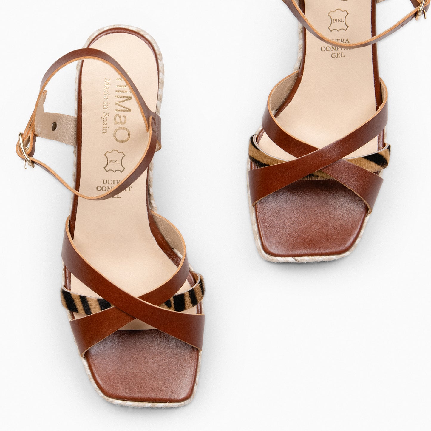 ANNA – Sandalias de tacón ancho LEOPARDO