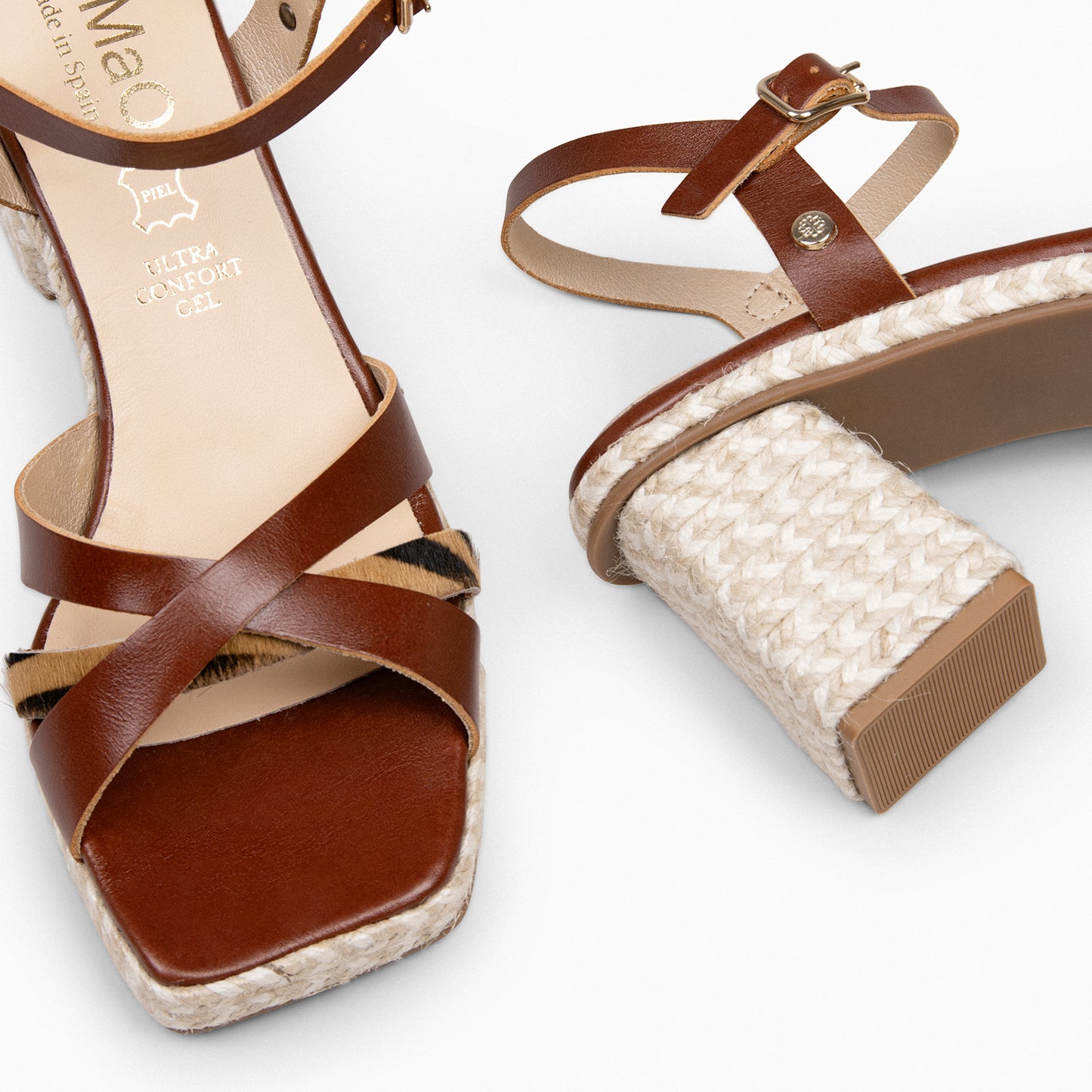 ANNA – Sandalias de tacón ancho LEOPARDO